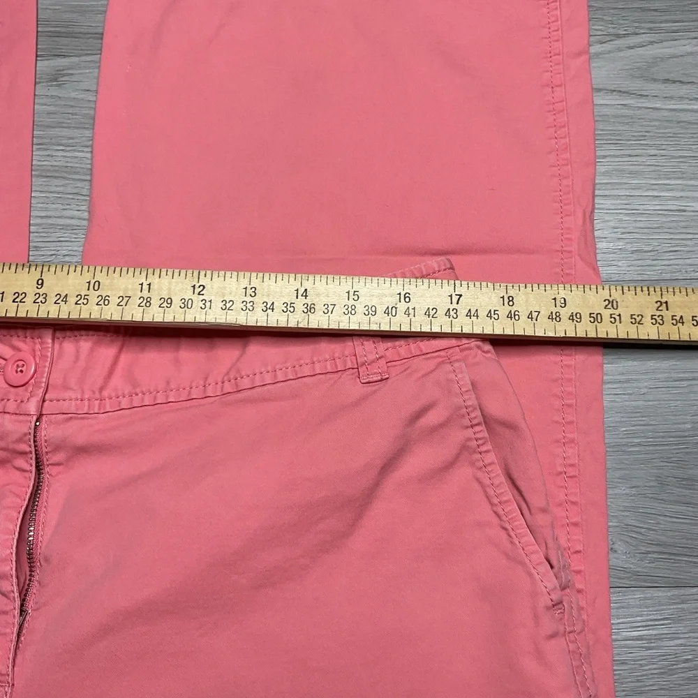 LOFT Signature Chino Pants Womens 12 Coral Pink Straight Leg Mid‎ Rise Trousers